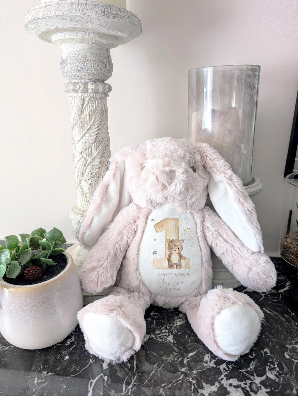Personalised Teddy 1st Birthday Gift Custom Teddy Bear Keepsake, First Birthday Gift for Baby, Special Baby Gift Son Daughter