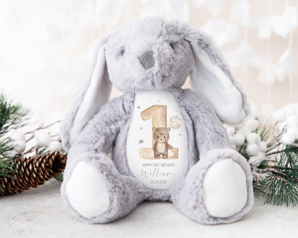 Personalised Teddy 1st Birthday Gift Custom Teddy Bear Keepsake, First Birthday Gift for Baby, Special Baby Gift Son Daughter