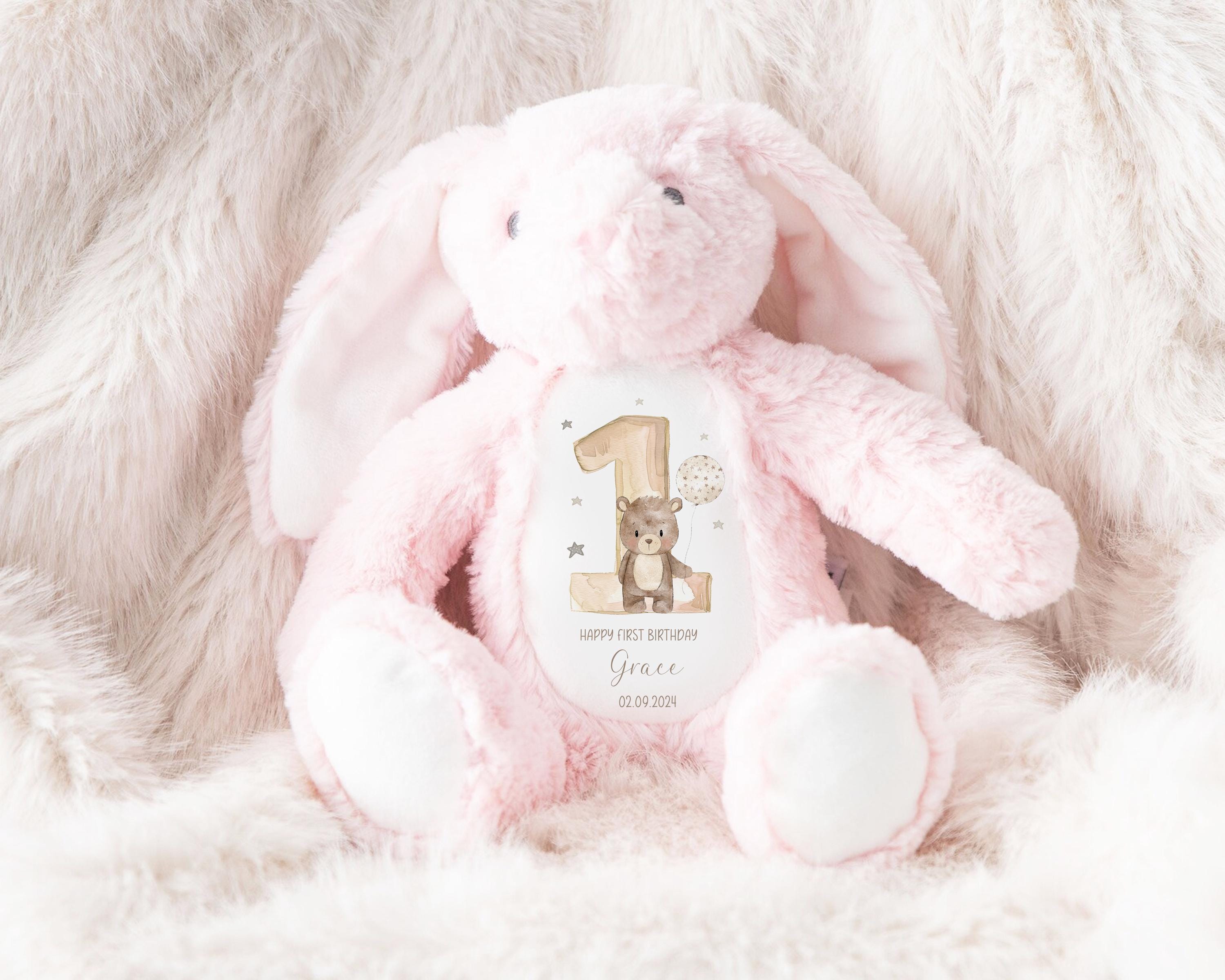 Personalised Teddy 1st Birthday Gift Custom Teddy Bear Keepsake, First Birthday Gift for Baby, Special Baby Gift Son Daughter