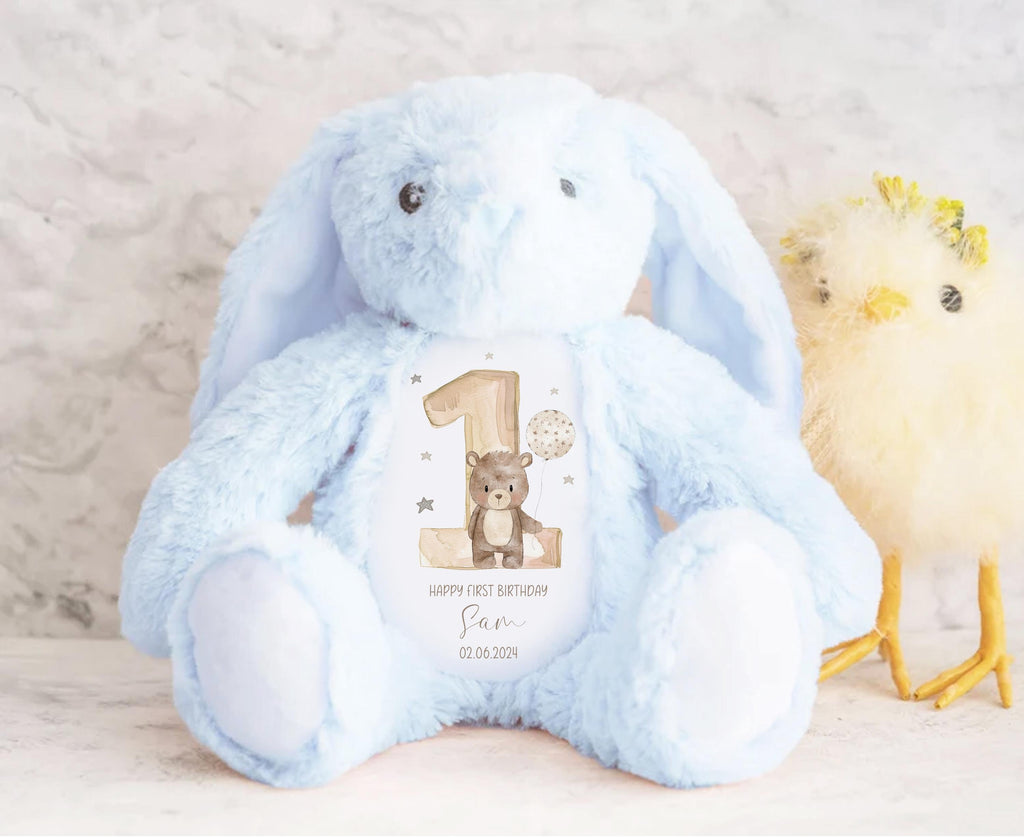 Personalised Teddy 1st Birthday Gift Custom Teddy Bear Keepsake, First Birthday Gift for Baby, Special Baby Gift Son Daughter