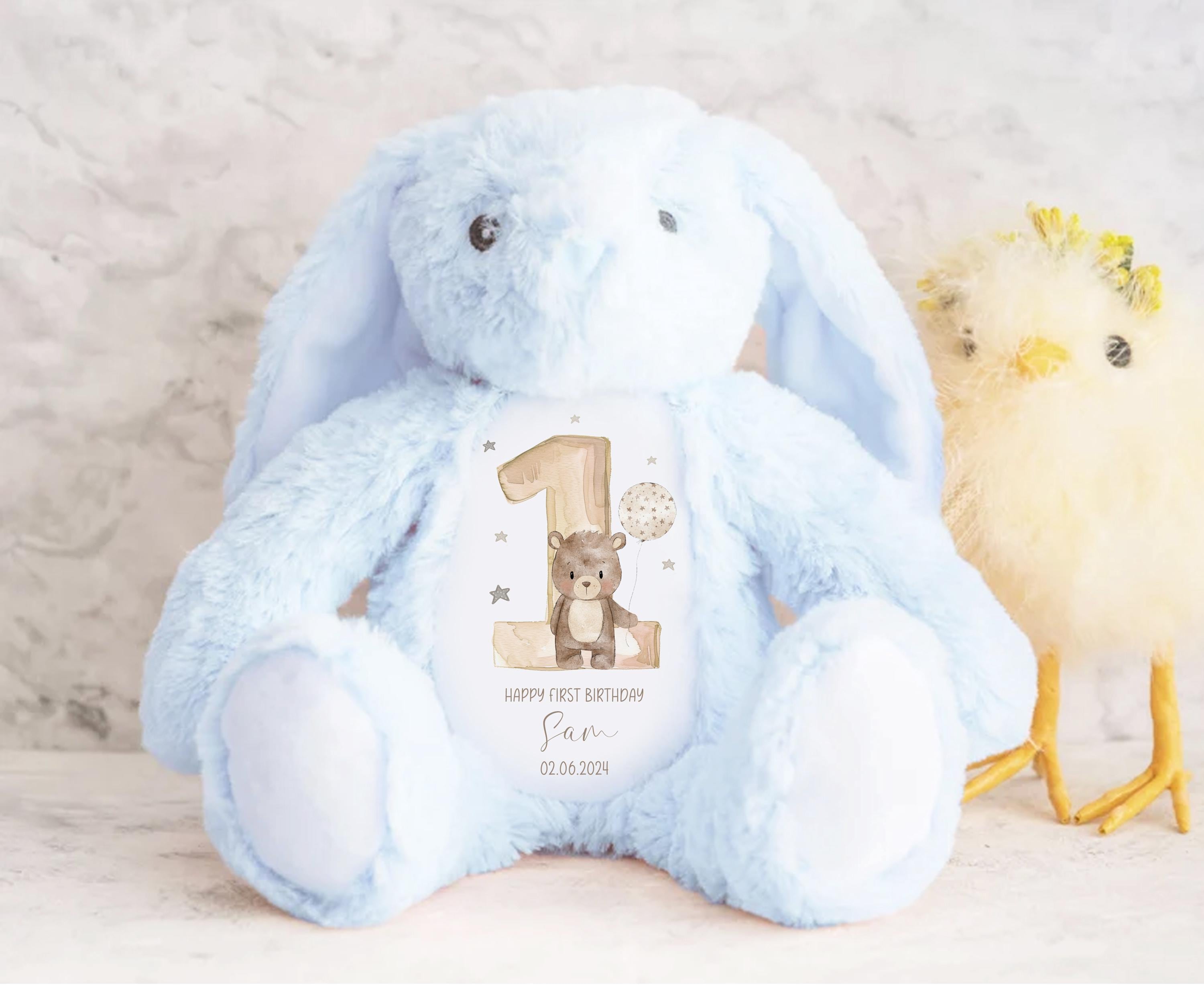 Personalised Teddy 1st Birthday Gift Custom Teddy Bear Keepsake, First Birthday Gift for Baby, Special Baby Gift Son Daughter