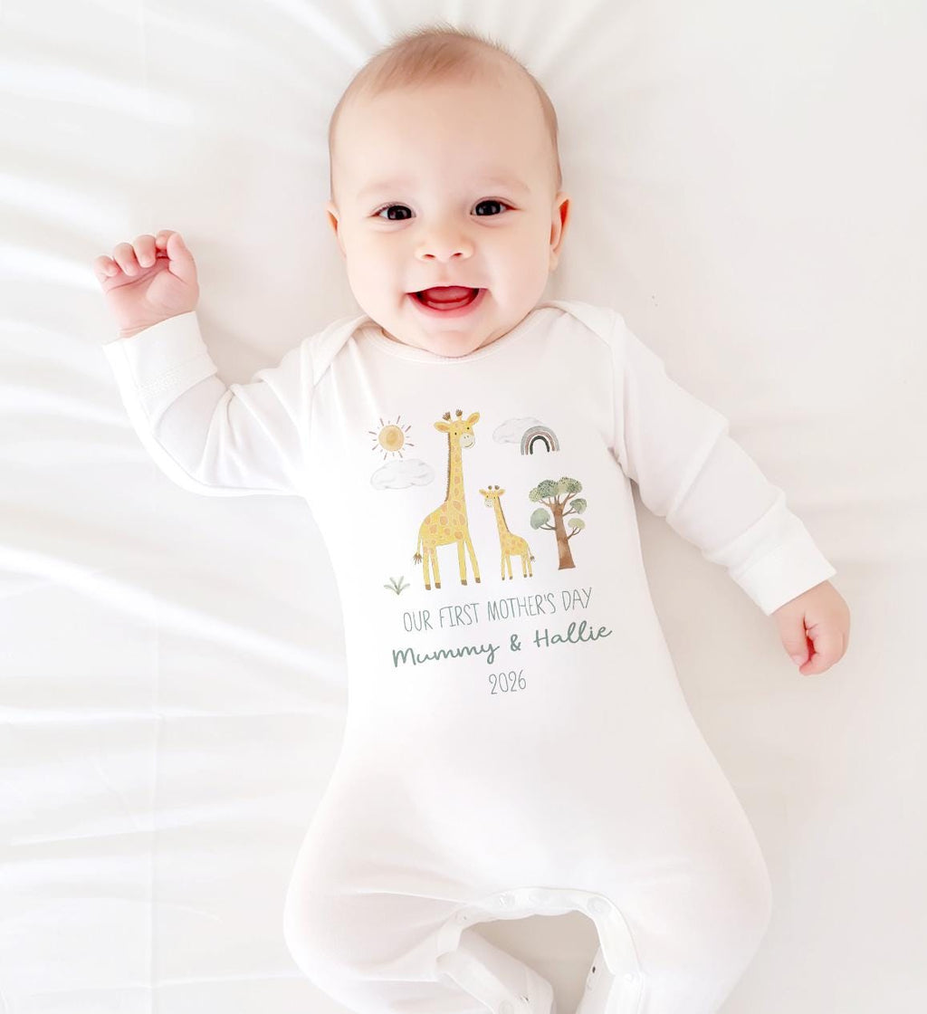 Personalised first mothers day gift from baby, custom 1st mother's day as my mummy, Custom sleepsuit mothers day baby outfit for new mum