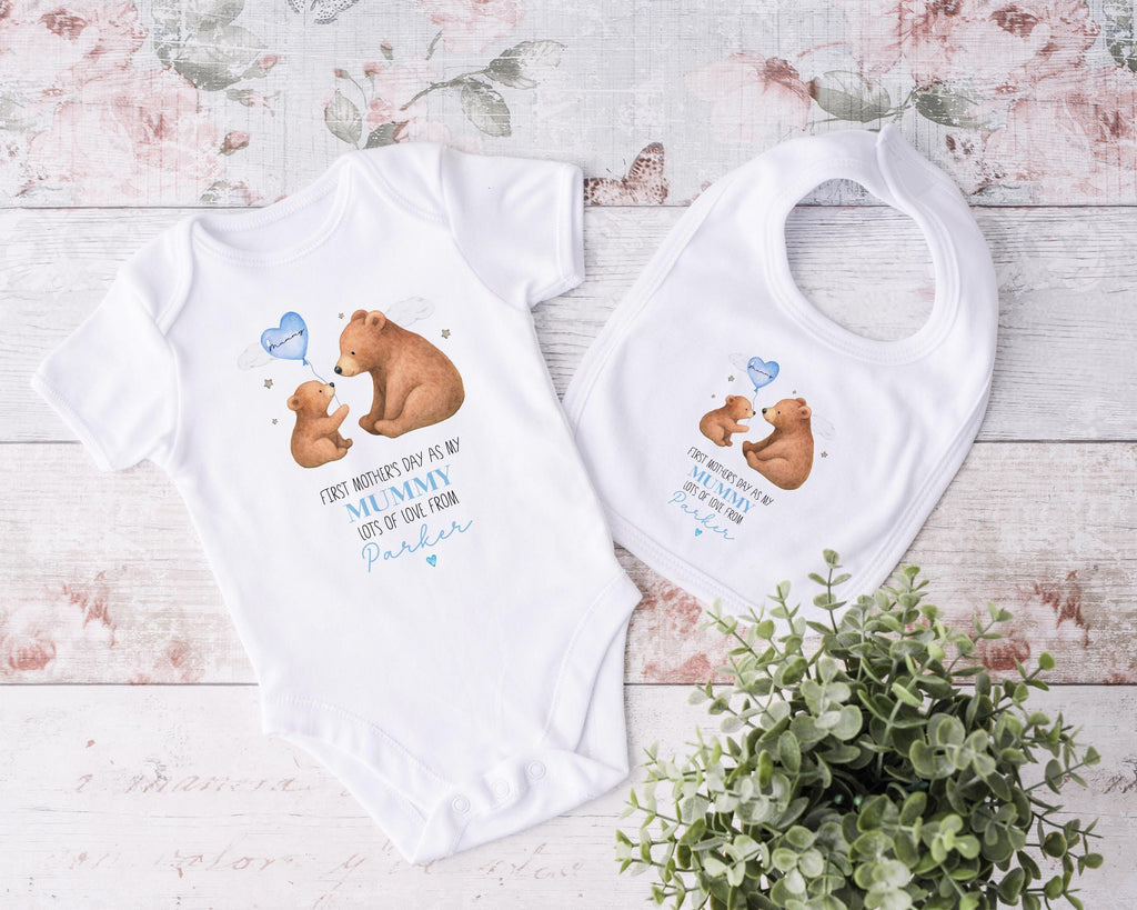 Personalised first mothers day gift from baby, custom 1st mother's day as my mummy, Custom sleepsuit mothers day baby outfit for new mum