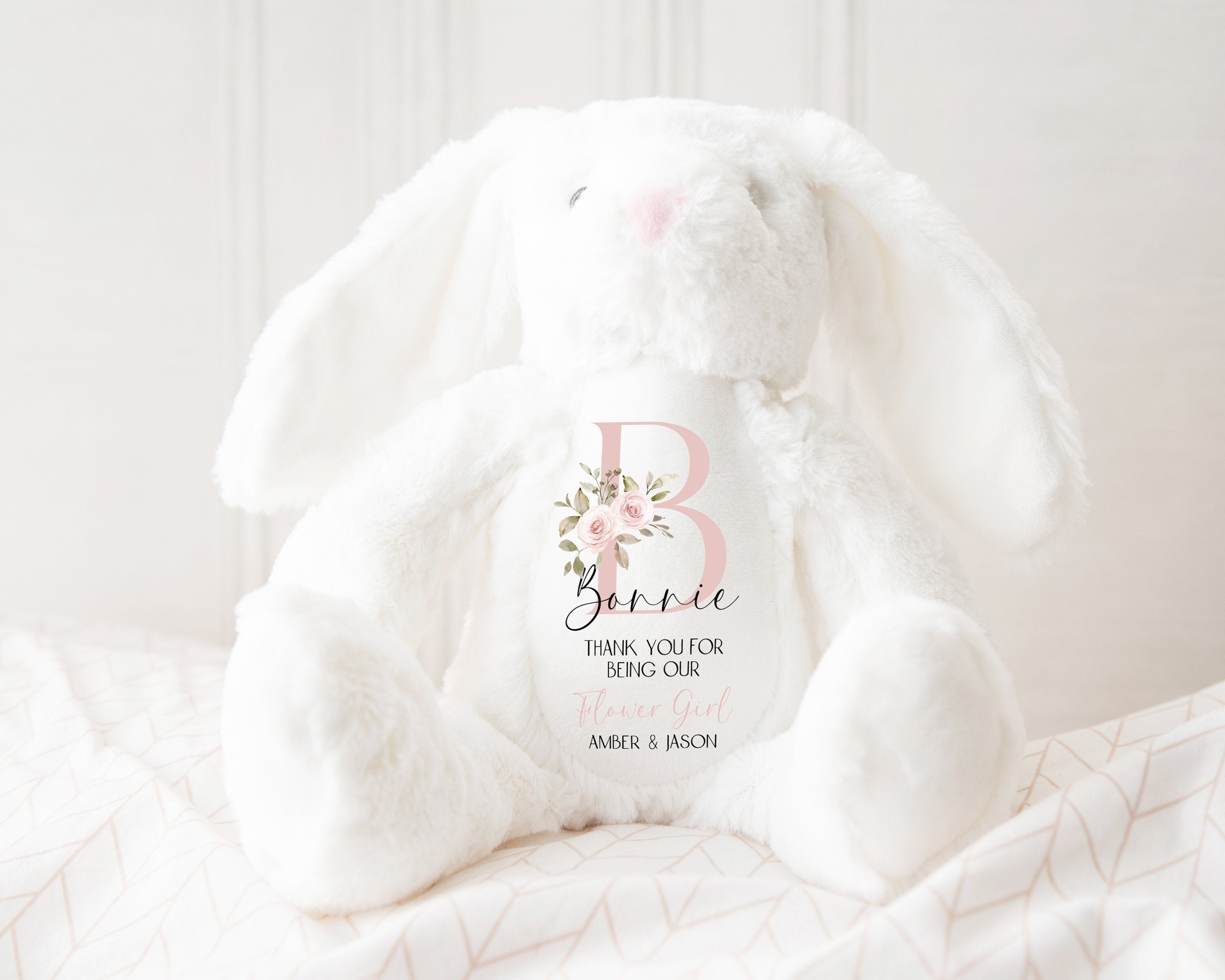 Personalised flower girl teddy gift, Flower girl thank you gift, Flower girl teddy bear, Unique flower girl gift, Handmade flower girl gift