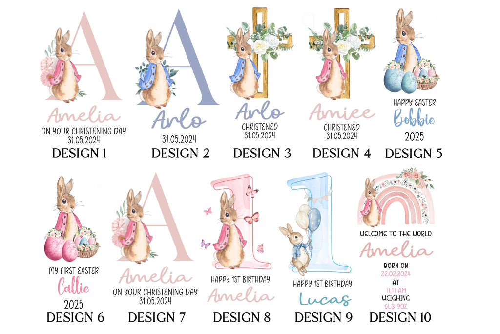 Personalised my first Easter Bunny Teddy Plushie for baby Girl Boy 1st Easter, Custom first Easter gift Keepsake