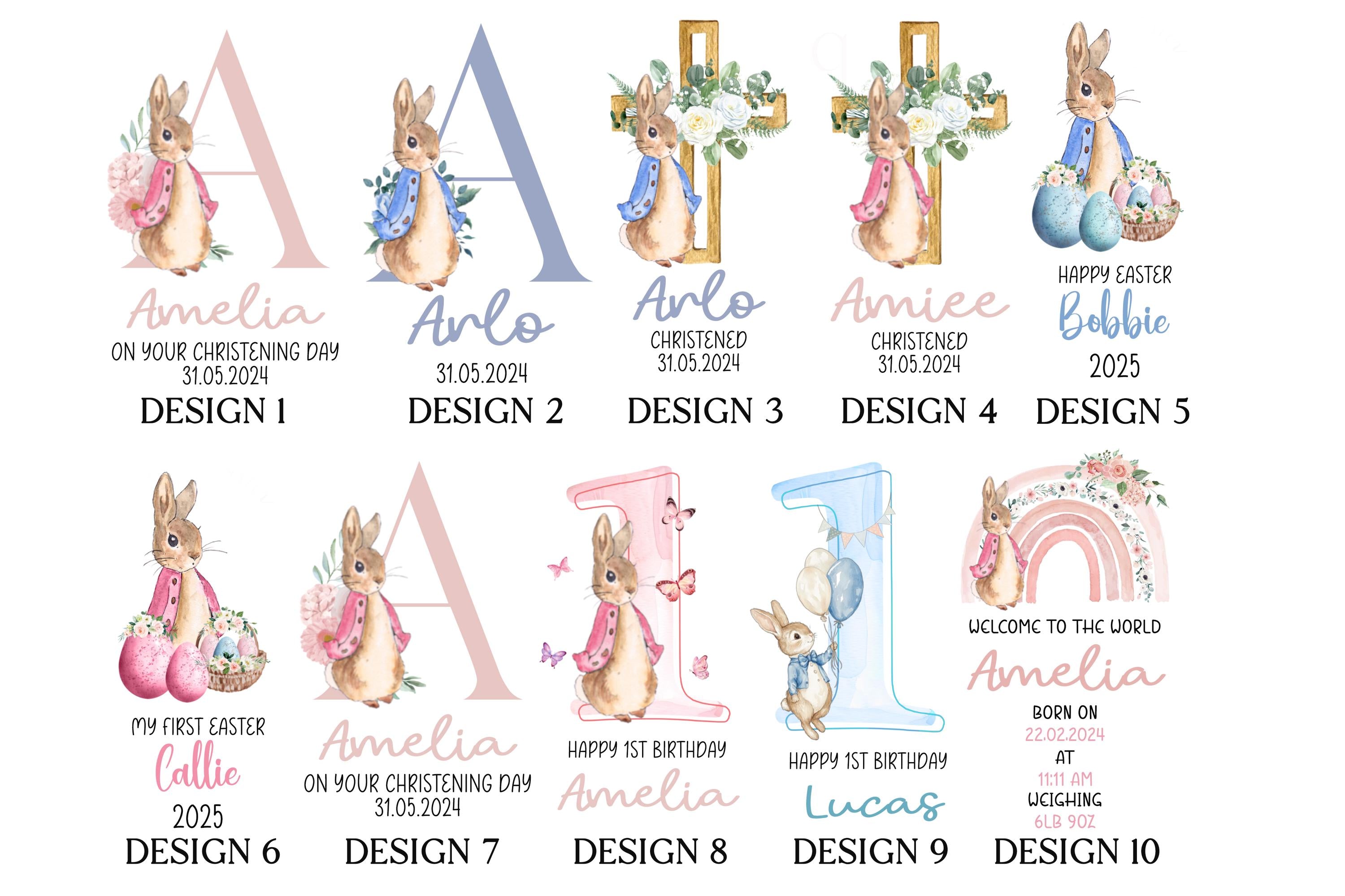 Personalised my first Easter Bunny Teddy Plushie for baby Girl Boy 1st Easter, Custom first Easter gift Keepsake