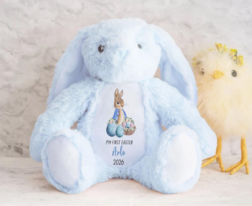 Personalised my first Easter Bunny Teddy Plushie for baby Girl Boy 1st Easter, Custom first Easter gift Keepsake