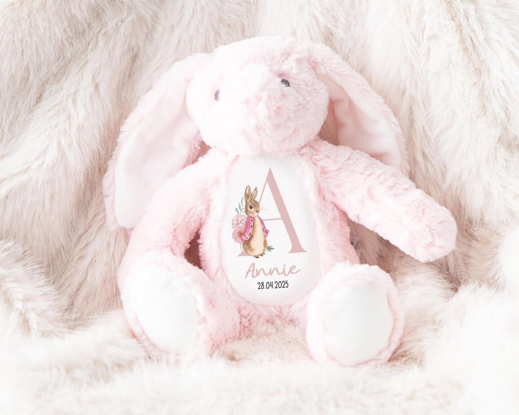 Personalised my first Easter Bunny Teddy Plushie for baby Girl Boy 1st Easter, Custom first Easter gift Keepsake