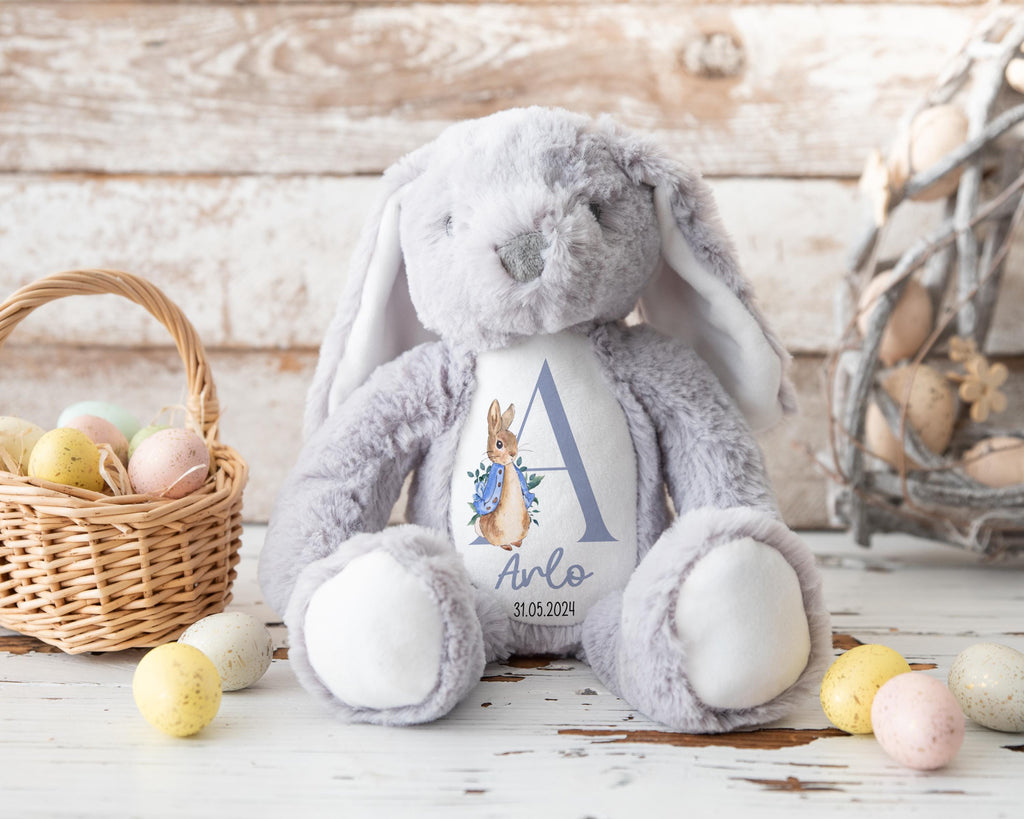 Personalised my first Easter Bunny Teddy Plushie for baby Girl Boy 1st Easter, Custom first Easter gift Keepsake