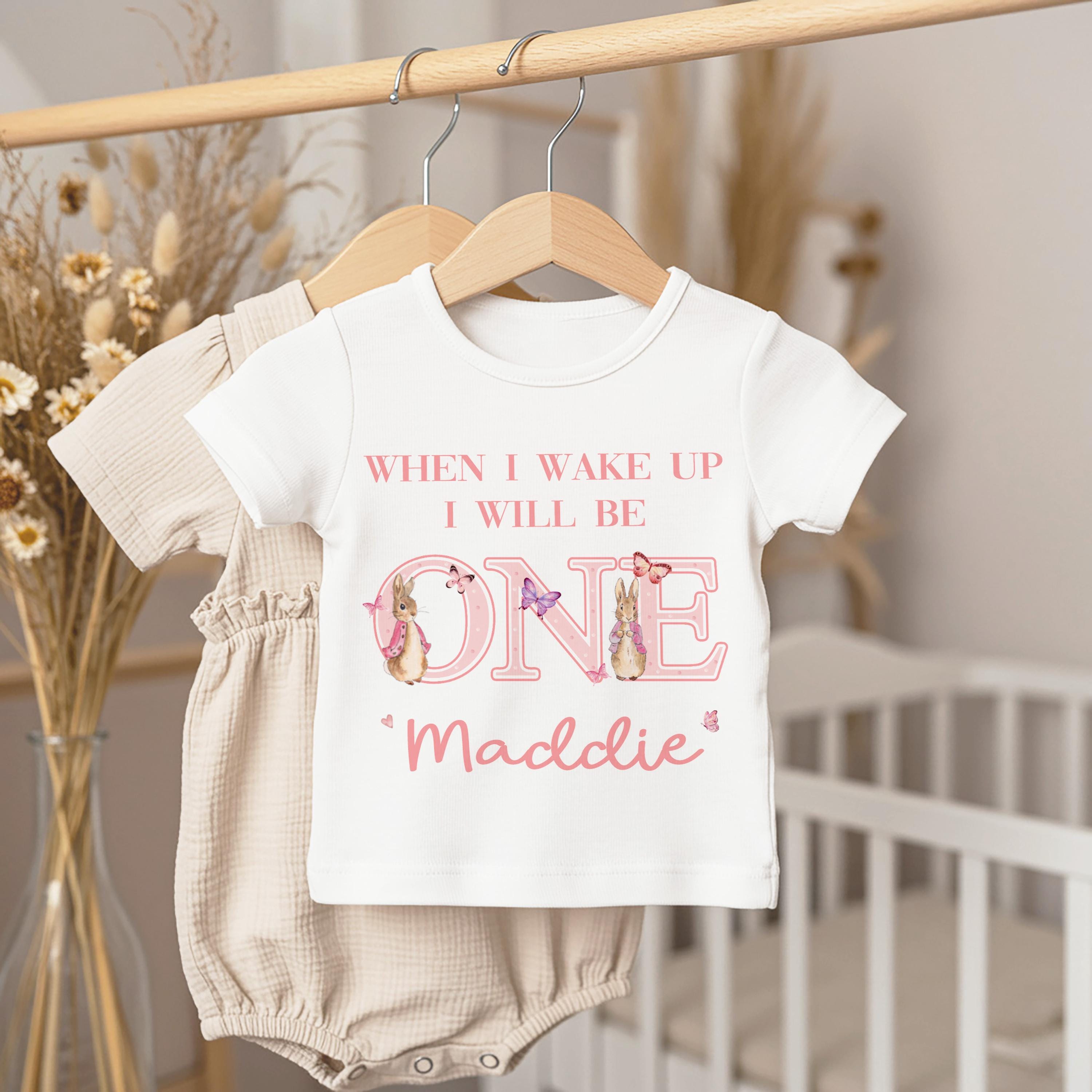 Personalized Bunny 1st Birthday Pajamas: Butterfly Theme Outfit