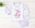 Personalized Dinosaur 1st Birthday Pajamas, Pink Girl Dinosaur Cotton Nightwear