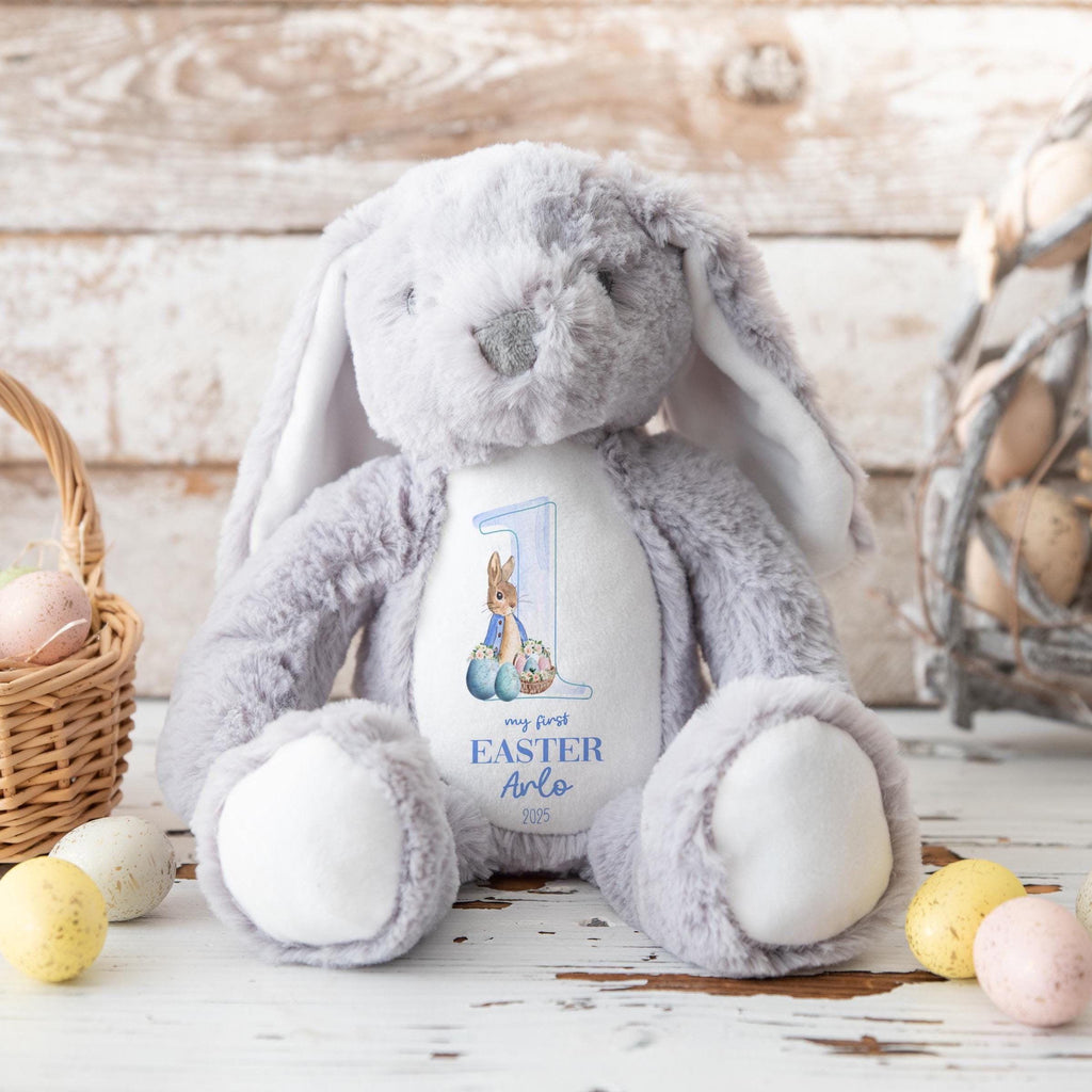 My First Easter Gift, 1st Easter Gift, Easter Bunny Toy, Personalised Easter Bunny, Soft Toy Keepsake, Name Bunny, Grandson Gift