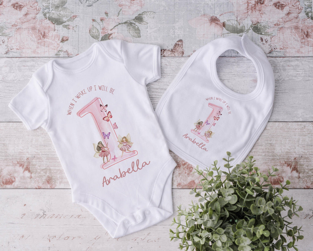 Personalized Fairy 1st Birthday Baby Grow: Butterfly Theme Sleepsuit