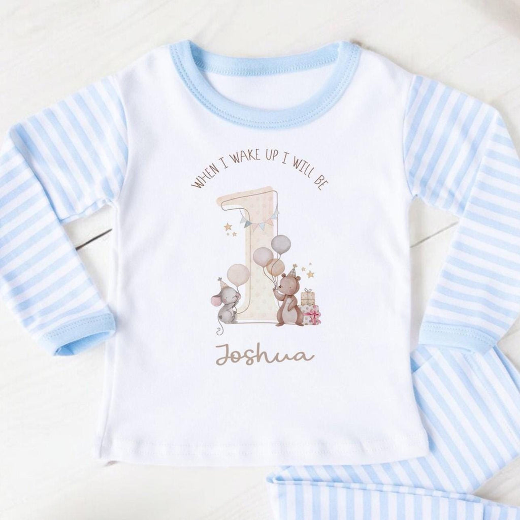 Safari Jungle 1st Birthday Pajamas: Personalized Cotton PJs