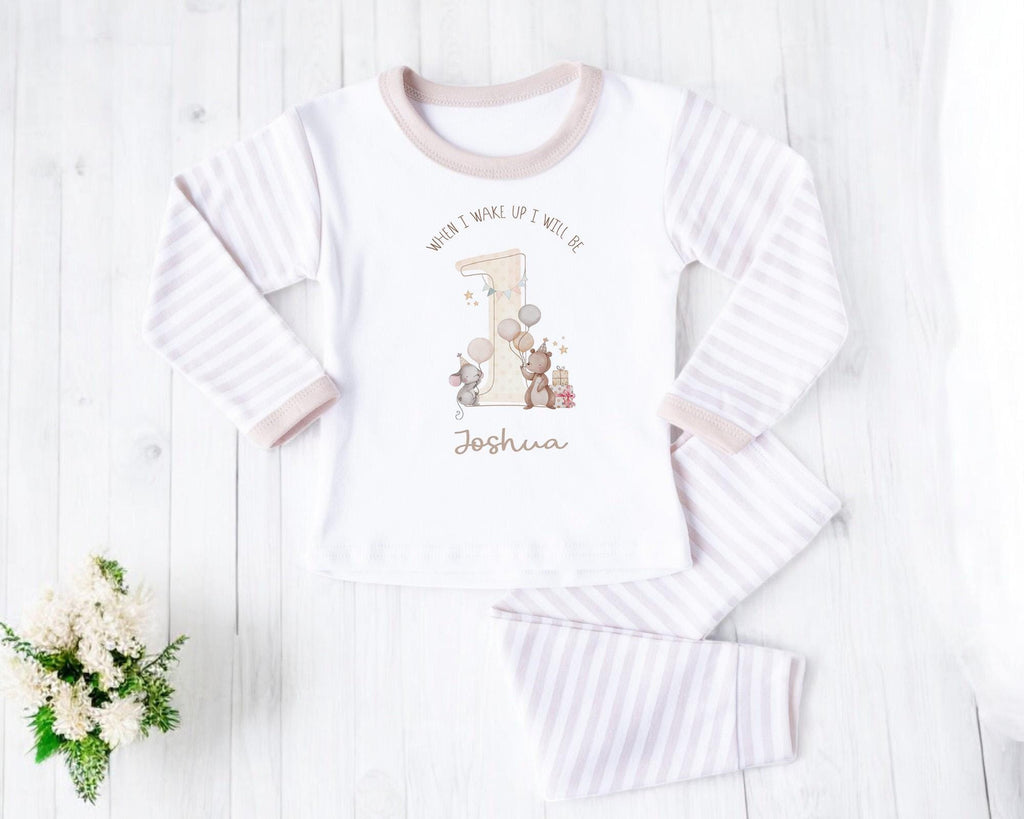 Safari Jungle 1st Birthday Pajamas: Personalized Cotton PJs