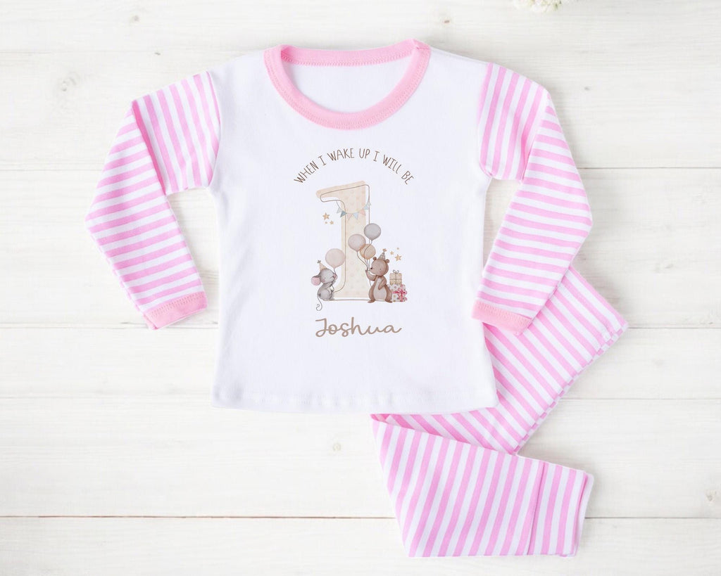 Safari Jungle 1st Birthday Pajamas: Personalized Cotton PJs