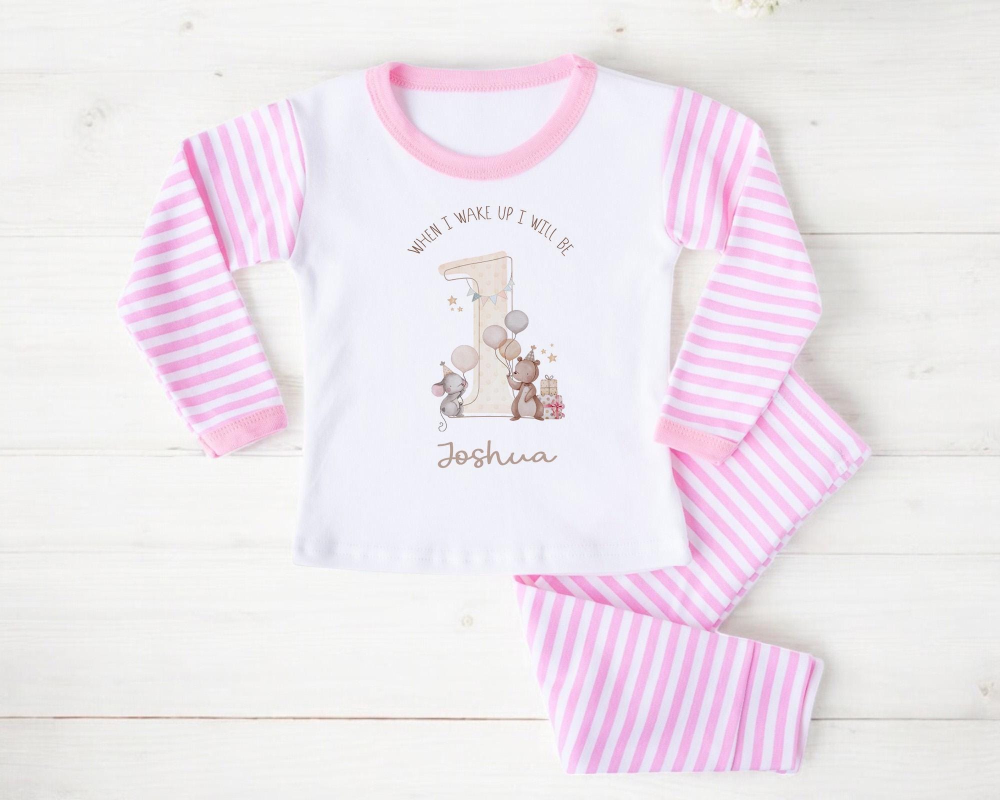 Safari Jungle 1st Birthday Pajamas: Personalized Cotton PJs