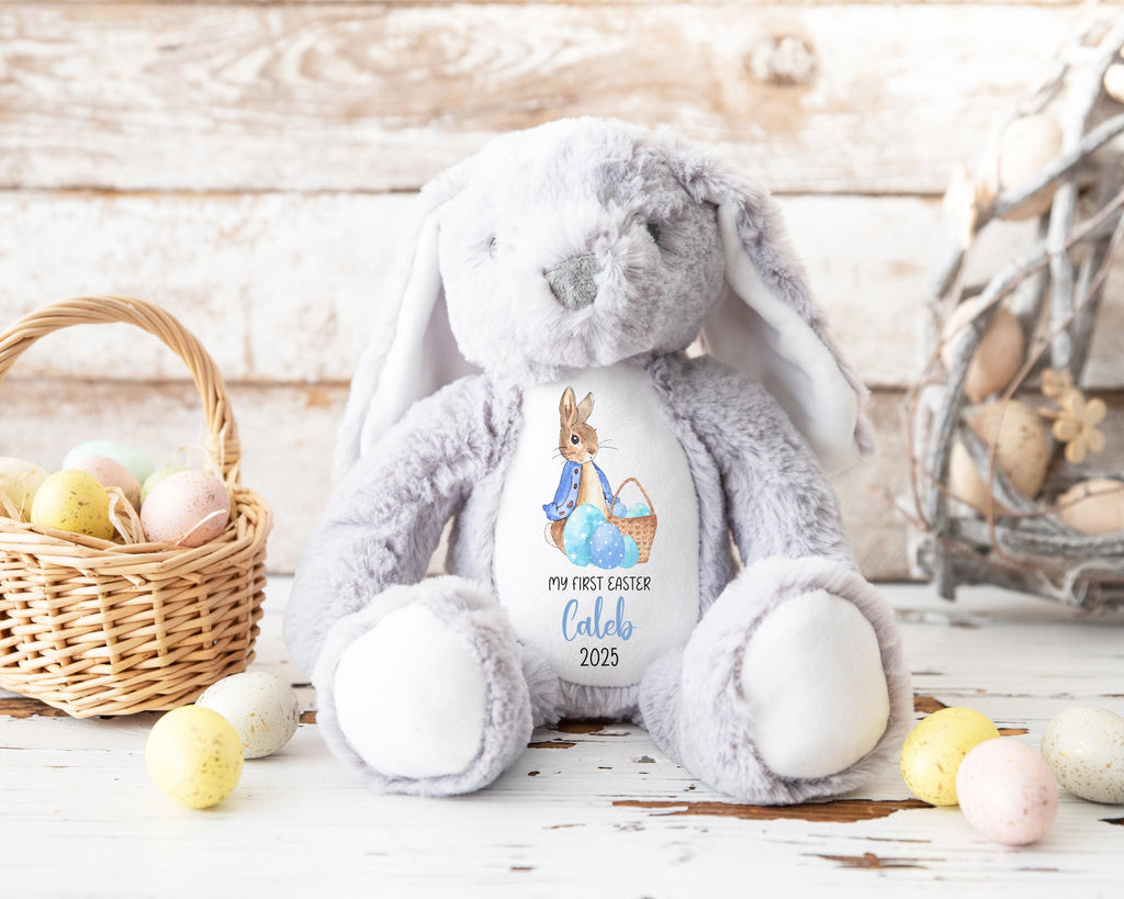 Personalised Peter Rabbit Bunny Teddy Plushie Baby's First Easter Children's Kids Name Gift Present Keepsake 1st Easter Gift For Grandson