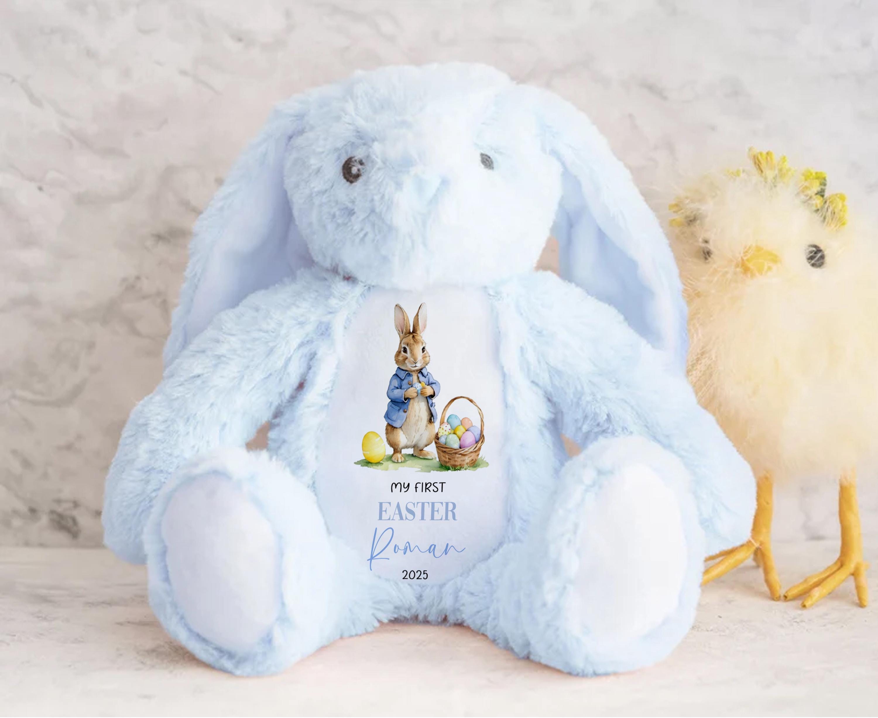 Personalised Peter Rabbit Bunny Teddy Plushie Baby's First Easter Children's Kids Name Gift Present Keepsake 1st Easter Gift For Grandson
