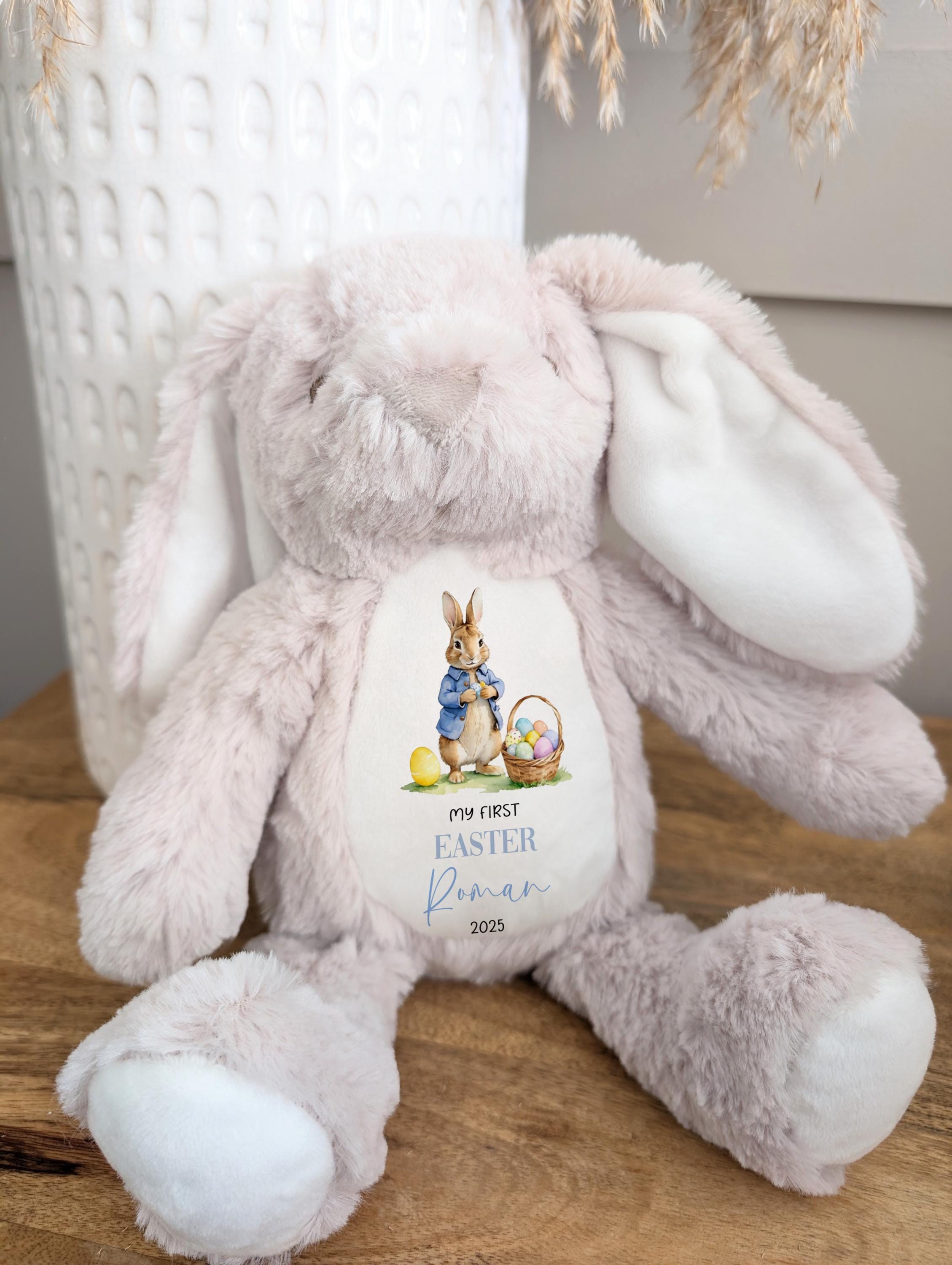 Personalised Peter Rabbit Bunny Teddy Plushie Baby's First Easter Children's Kids Name Gift Present Keepsake 1st Easter Gift For Grandson