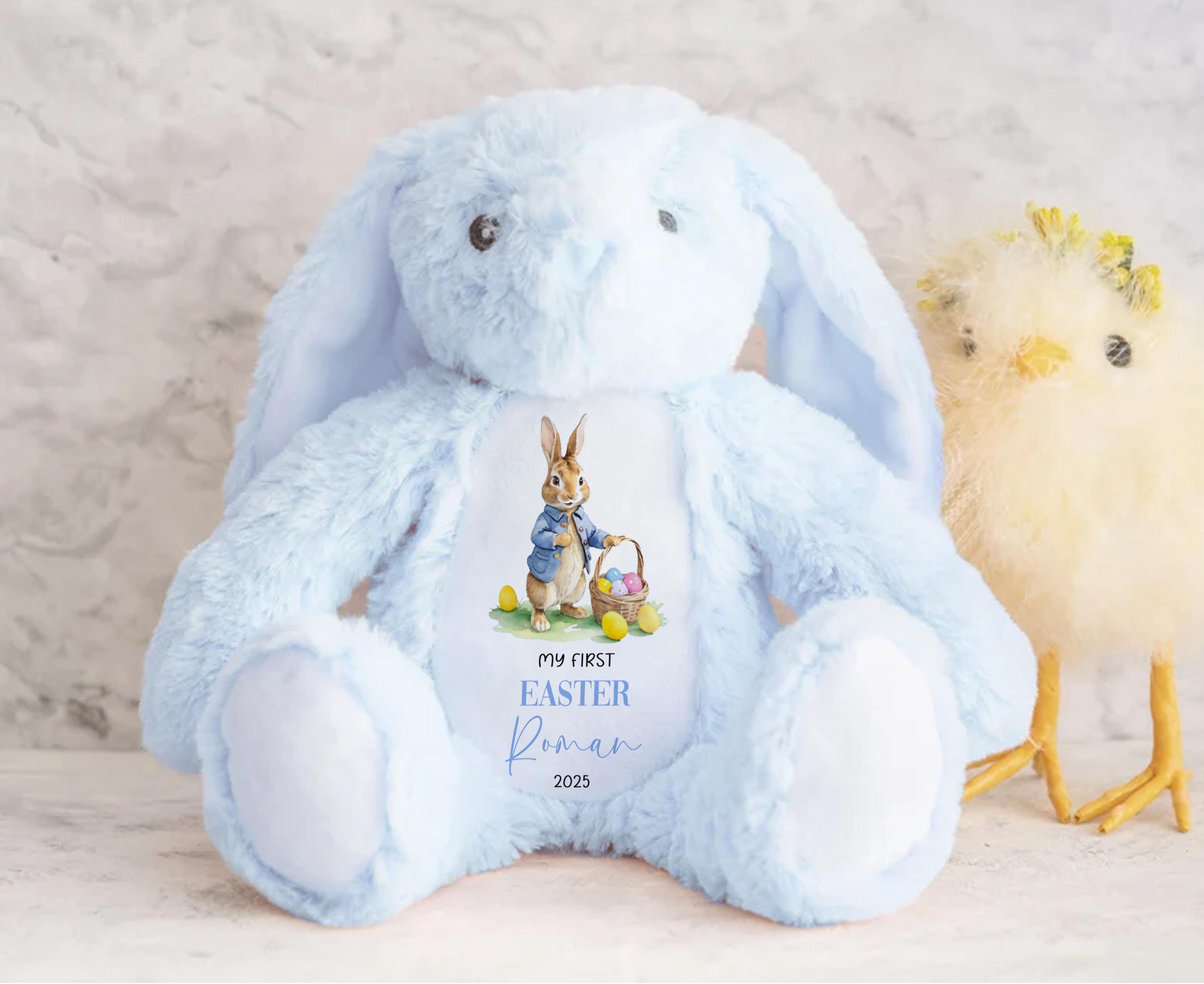 Personalised Peter Rabbit Bunny Teddy Plushie Baby's First Easter Children's Kids Name Gift Present Keepsake 1st Easter Gift For Grandson