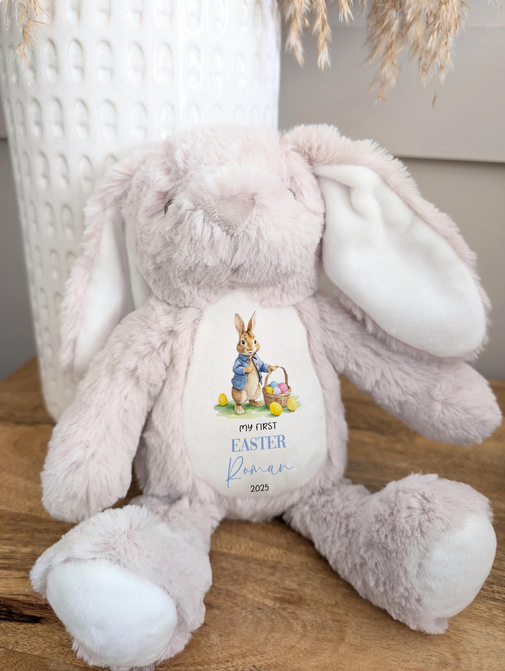 Personalised Peter Rabbit Bunny Teddy Plushie Baby's First Easter Children's Kids Name Gift Present Keepsake 1st Easter Gift For Grandson