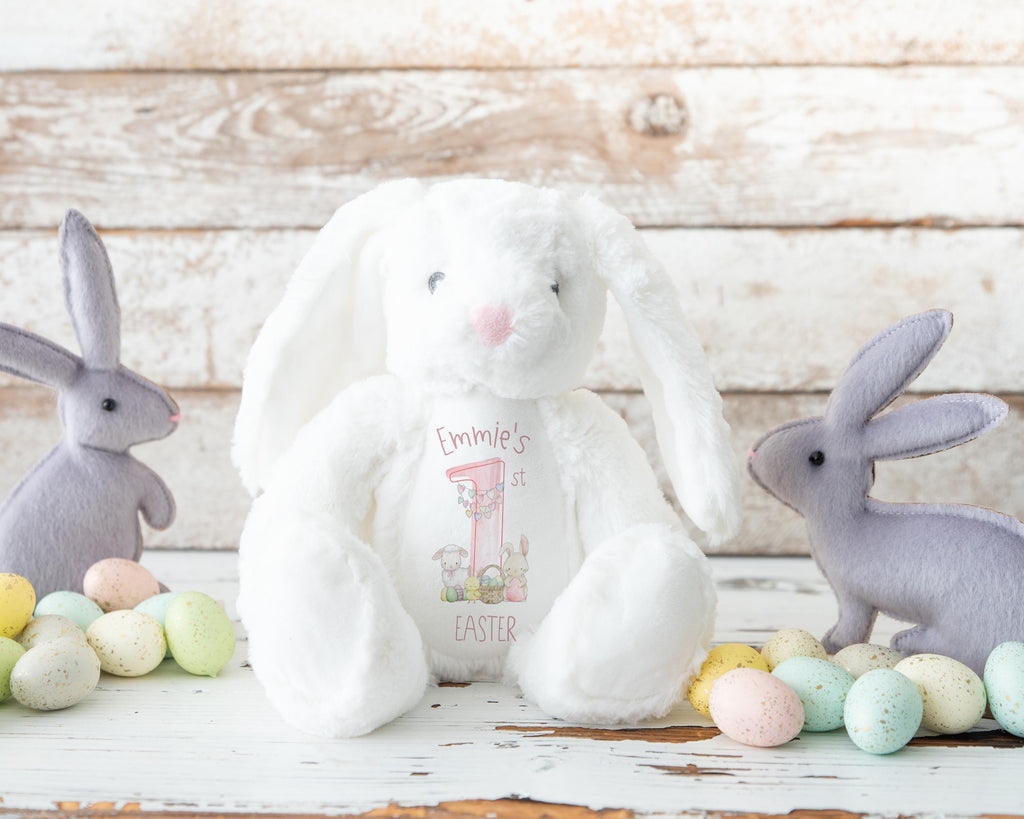 Personalised Easter Bunny Teddy Plushie Baby's First Easter Children's Kids Name Gift Present Keepsake 1st Easter Gift For Granddaugter