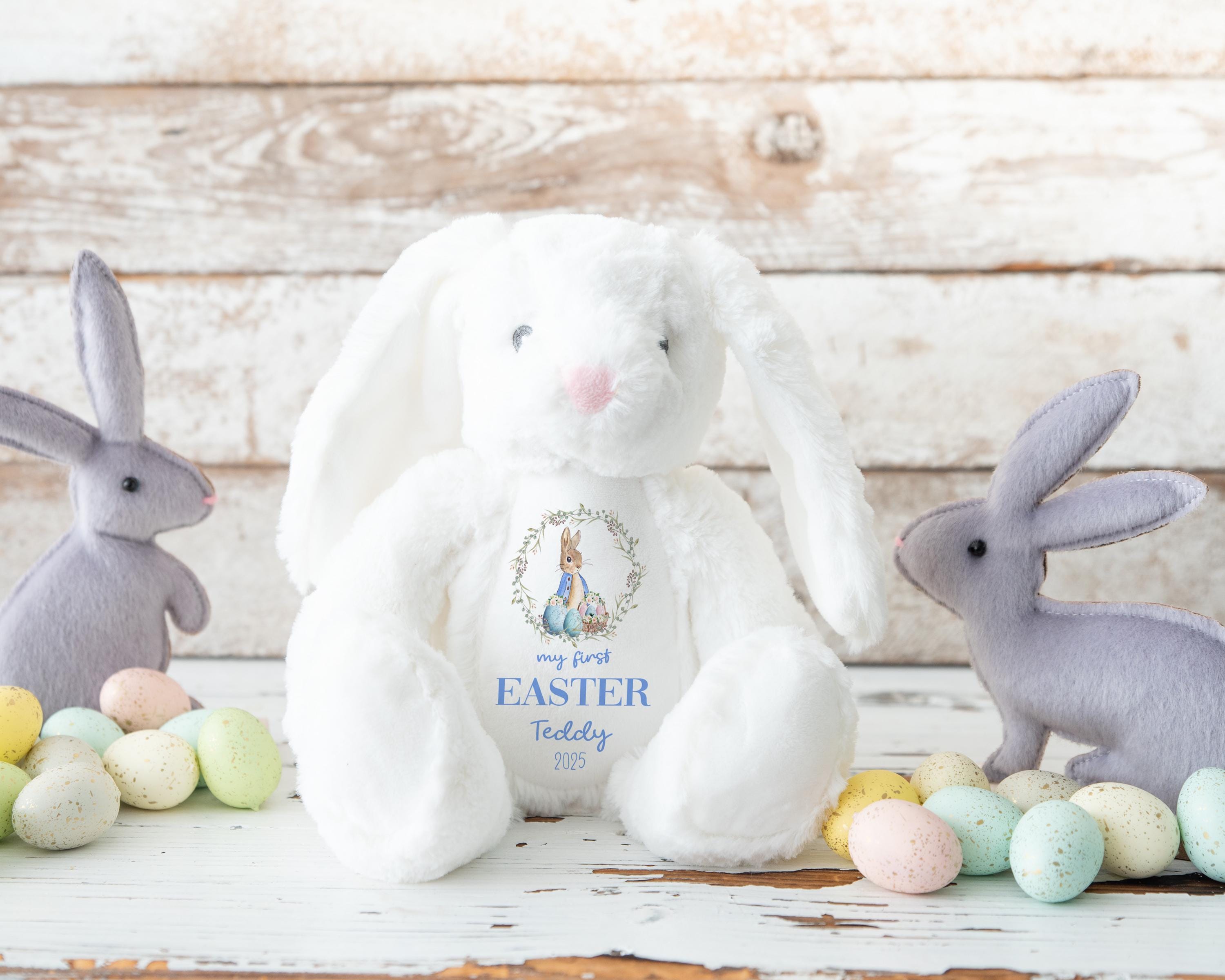 Personalised my first Easter teddy baby grow gift set for baby boy 1st Easter, Custom first Easter gift set for son/grandson/godson/nephew