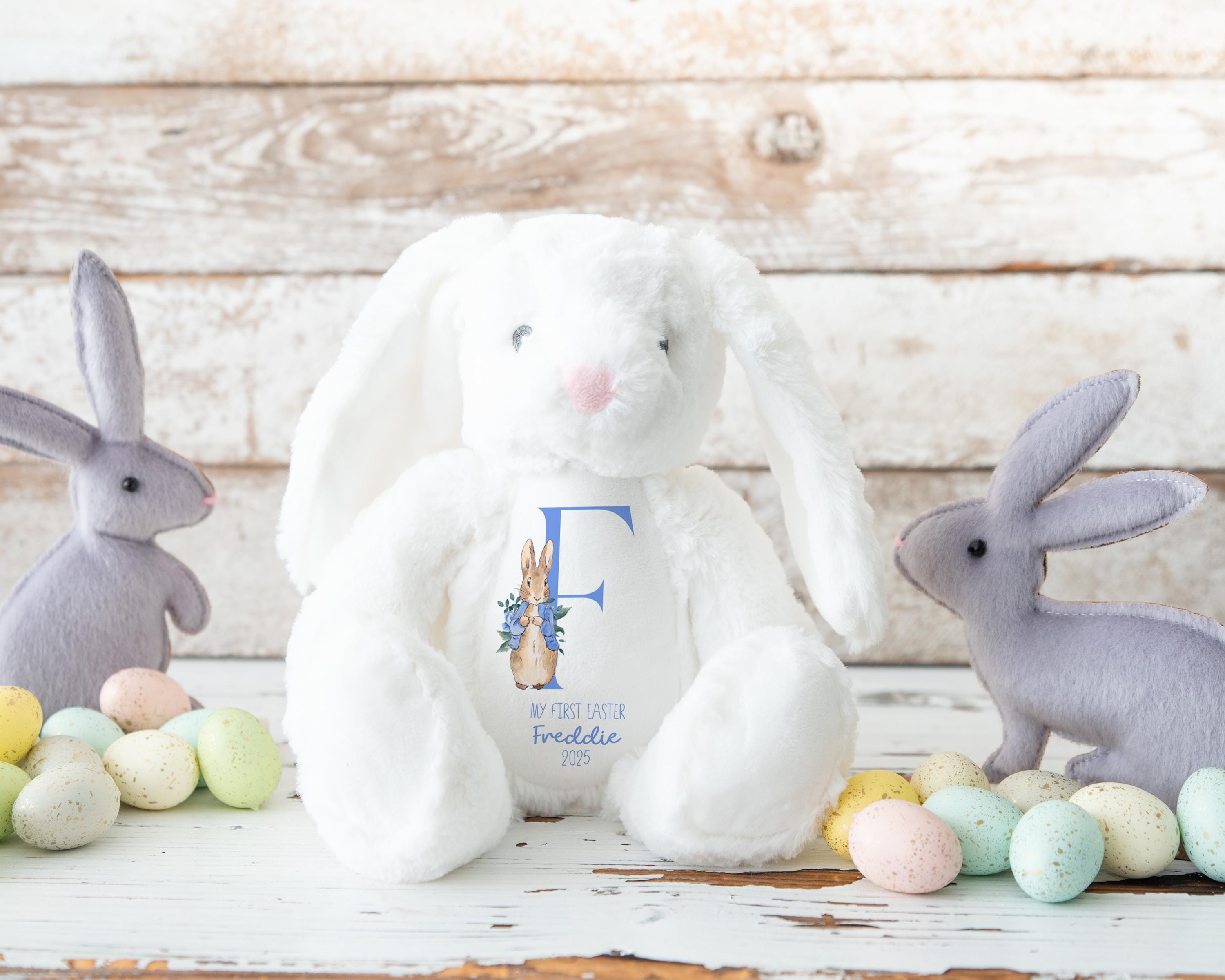 My First Easter Gift, Personalised 1st Easter Gift, First Easter Teddy, Easter Bunny Toy, Personalised Easter Bunny, Soft Toy Keepsake