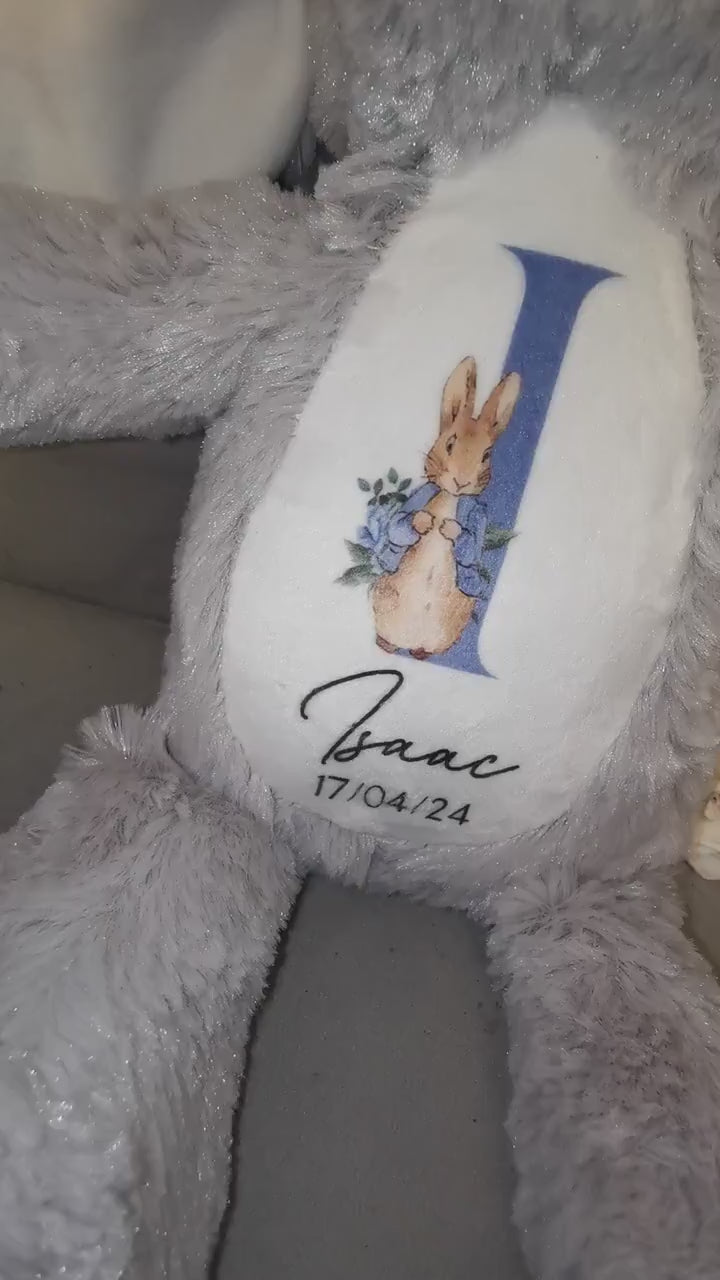 Personalised Peter Rabbit Bunny Teddy Plushie Baby's First Easter Children's Kids Name Gift Present Keepsake 1st Easter Gift For Grandson